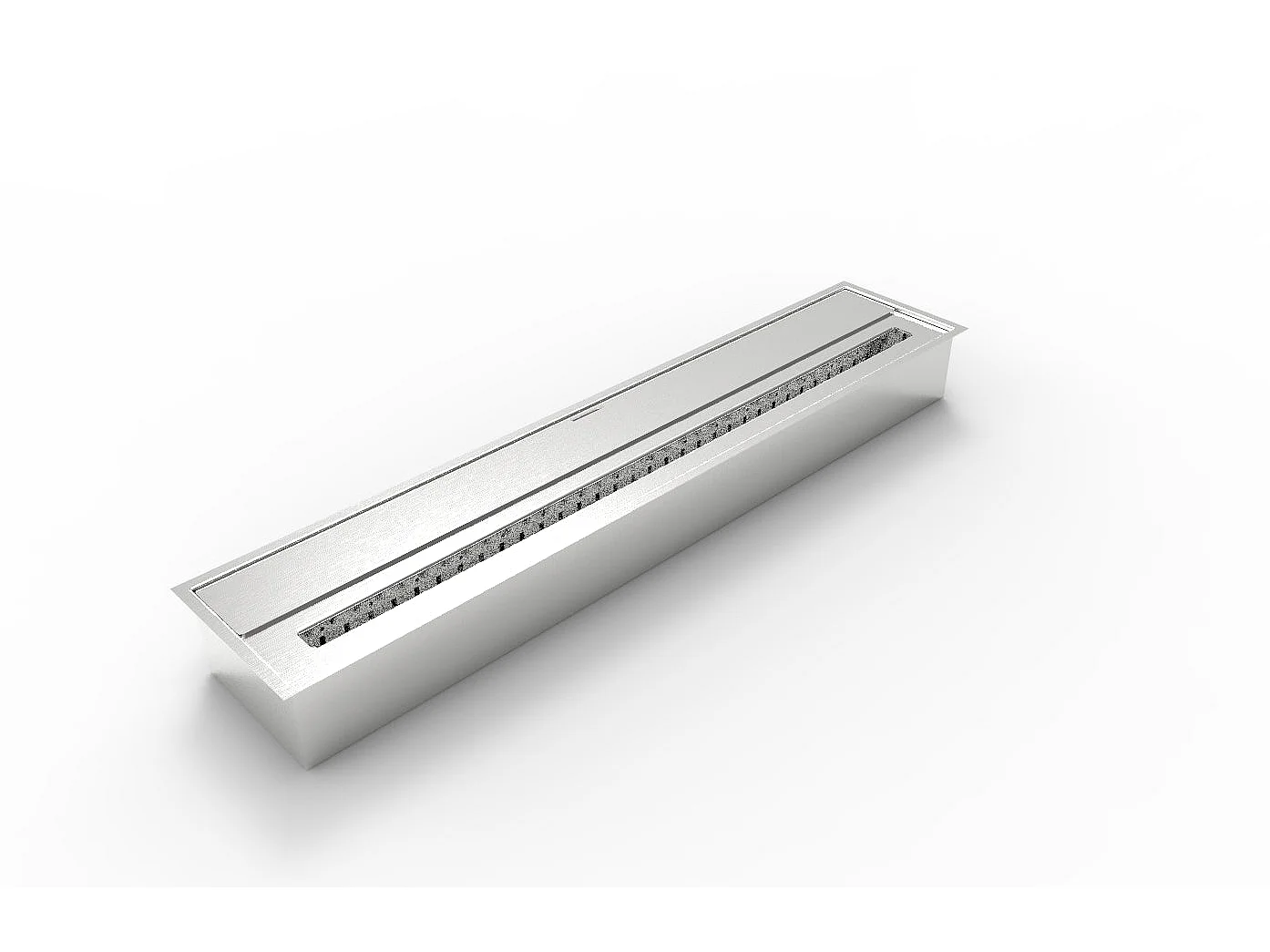 Brûleur de cheminée au bioéthanol biocheminée en acier inoxydable 7 lt 91,5X18,7XH9,5 cm