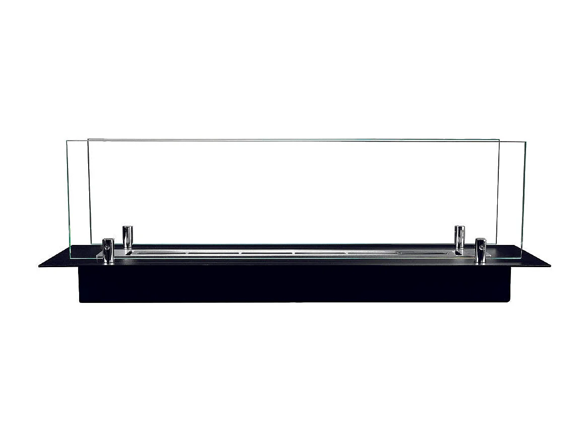 Bioethanol-Kaminbrenner aus Stahl mit 65 cm Glas