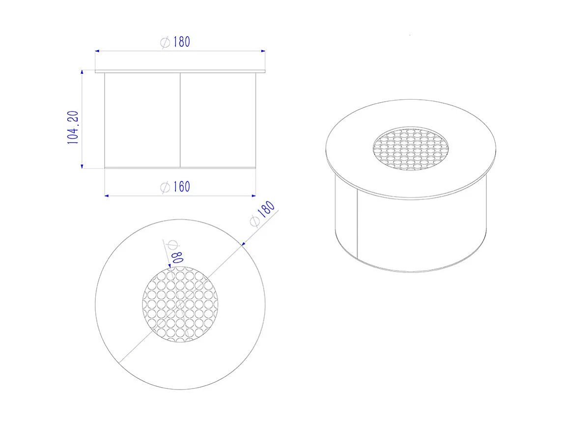 Brûleur rond pour cheminée au bioéthanol cheminée bio en acier inoxydable 2 lt d.20 cm