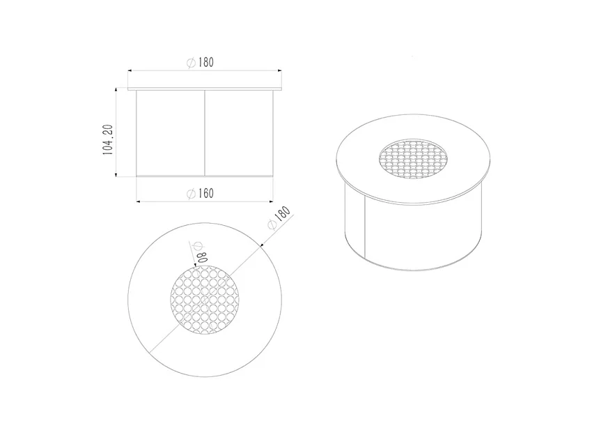 Brûleur rond pour cheminée au bioéthanol cheminée bio en acier inoxydable 2 lt d.20 cm