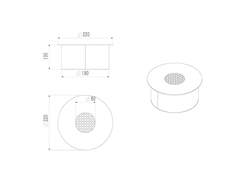 Brûleur rond pour cheminée au bioéthanol biocheminée en acier inoxydable 2,5 lt d.25 cm