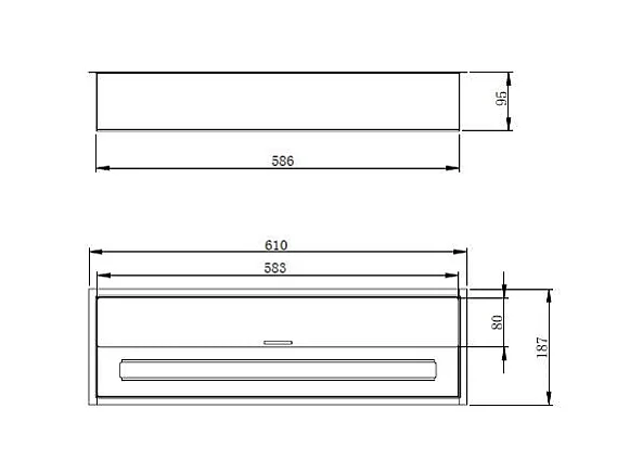 Kominek na bioetanol palnik biokominek ze stali nierdzewnej 4,5 l 61X18XH9,5 cm