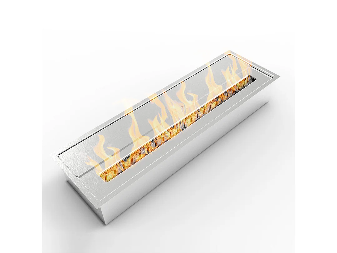 Brûleur de cheminée au bioéthanol biocheminée en acier inoxydable 4,5 lt 61X18XH9,5 cm