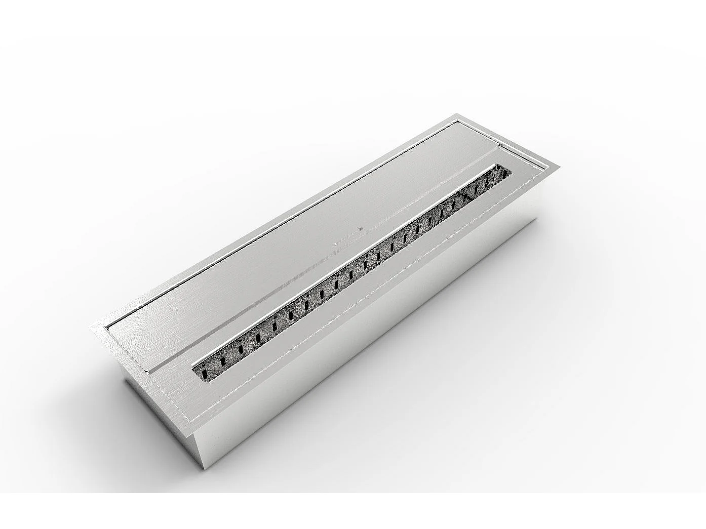 Bruciatore per camino a bioetanolo biocamino in acciaio inox 4,5 lt 61X18XH9,5 cm