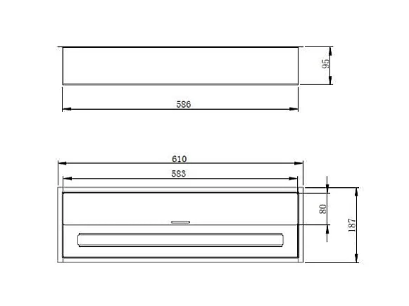Chimenea de bioetanol quemador biochimenea en acero inoxidable 4,5 lt 61X18XH9,5 cm