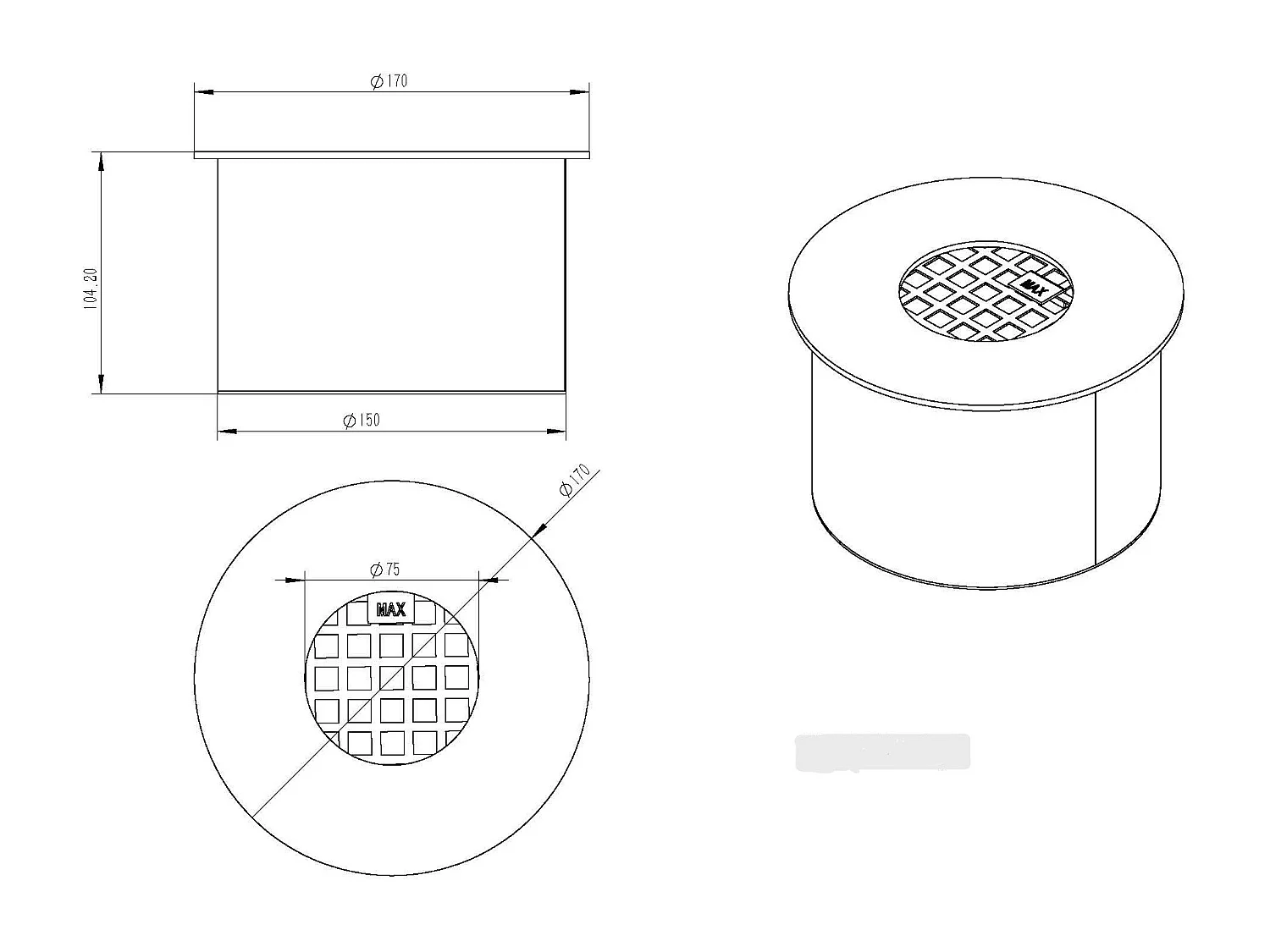 Brûleur rond pour cheminée au bioéthanol biocheminée en acier inoxydable 1,5 lt d.17 cm