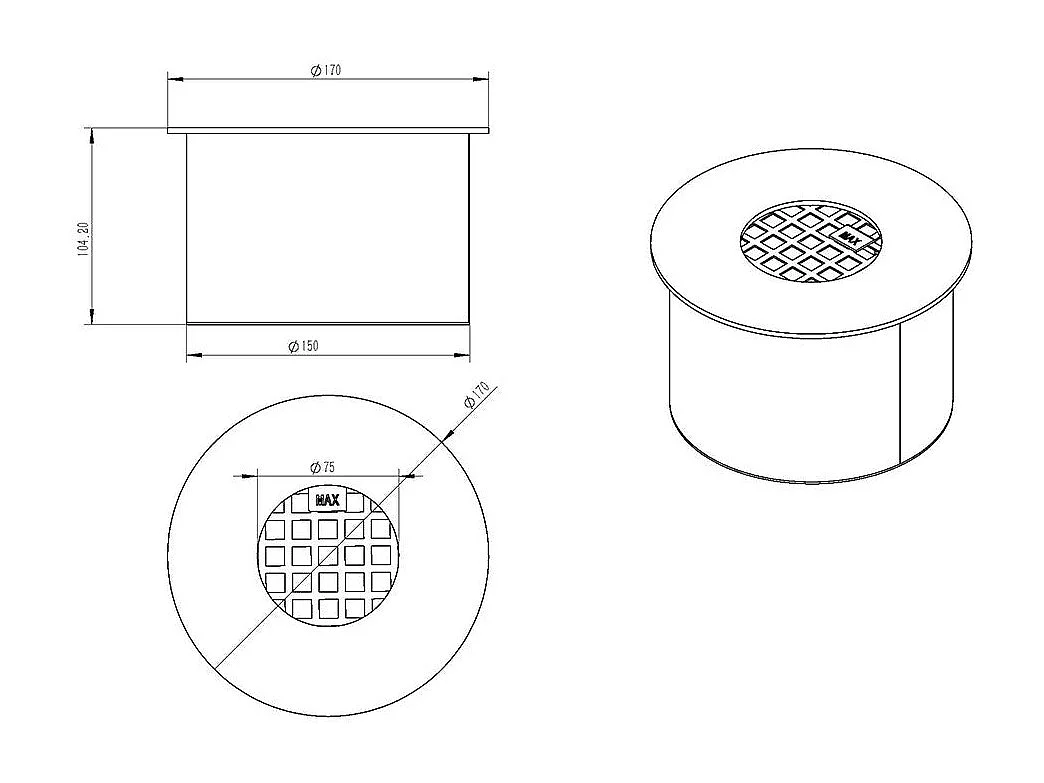 Brûleur rond pour cheminée au bioéthanol biocheminée en acier inoxydable 1,5 lt d.17 cm