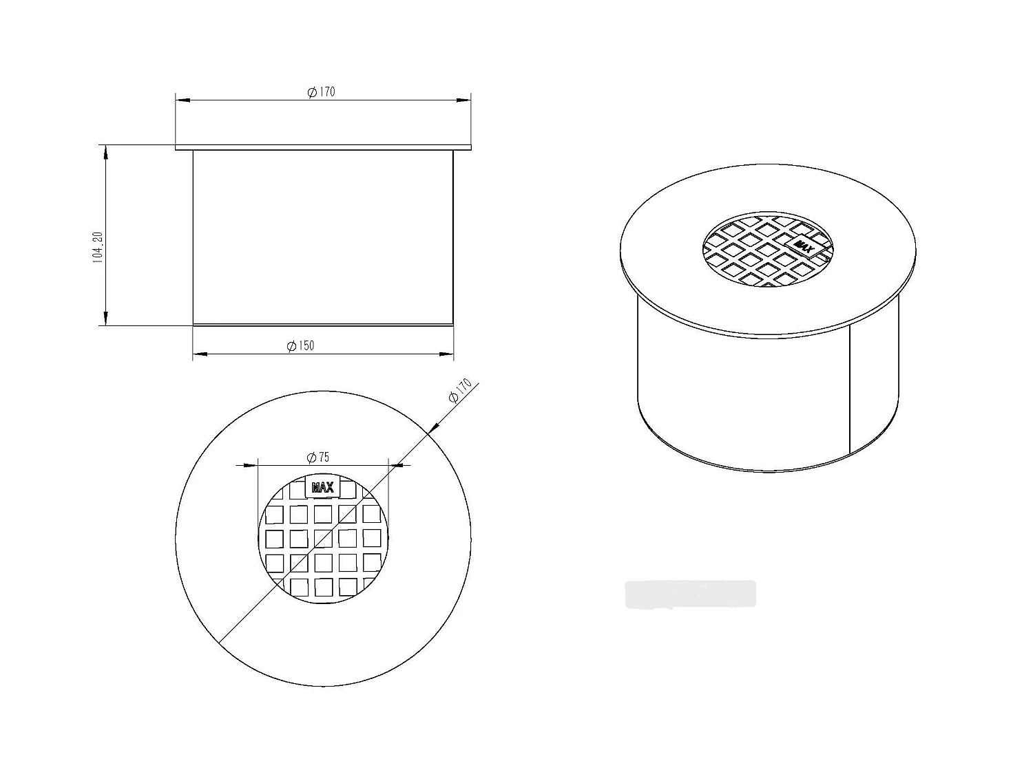 Brûleur rond pour cheminée au bioéthanol biocheminée en acier inoxydable 1,5 lt d.17 cm