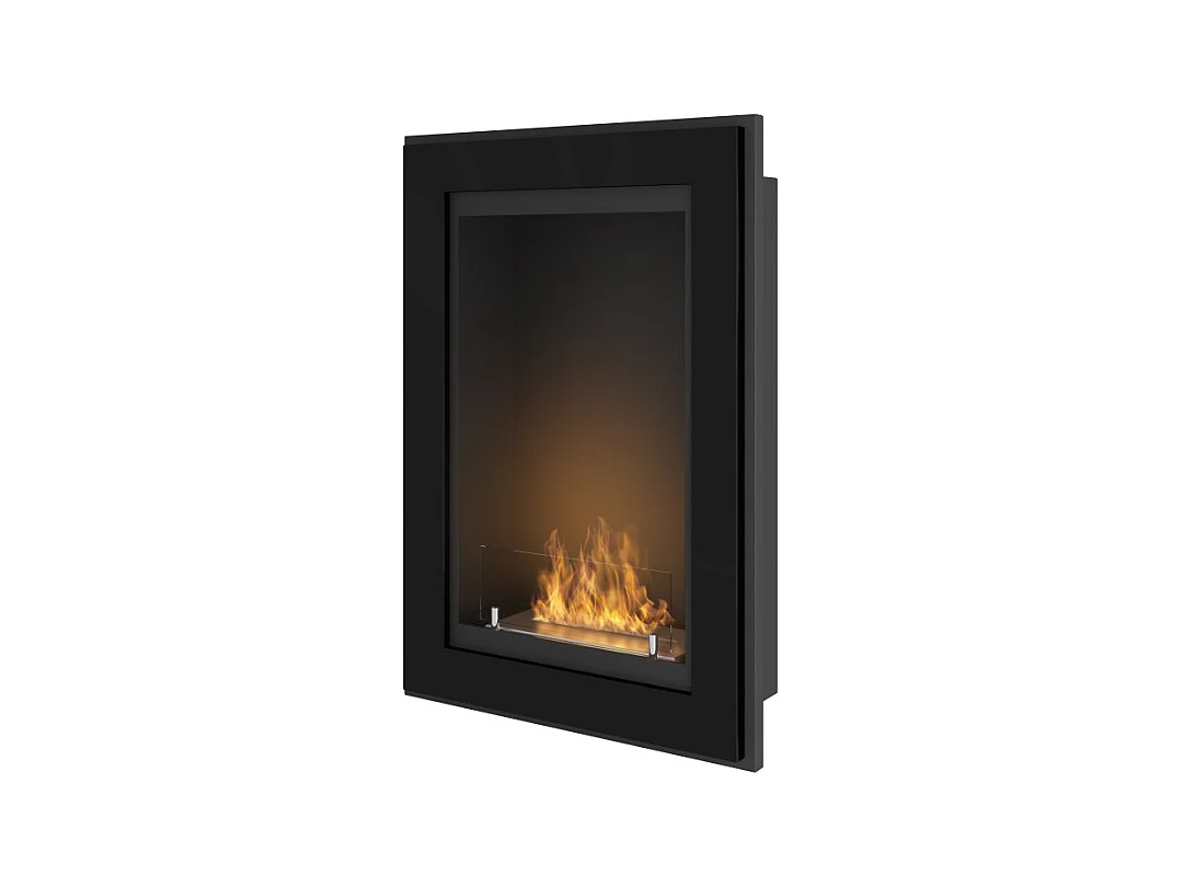 Cheminée au bioéthanol encastrable Frame 550 SimpleFire avec verre noir