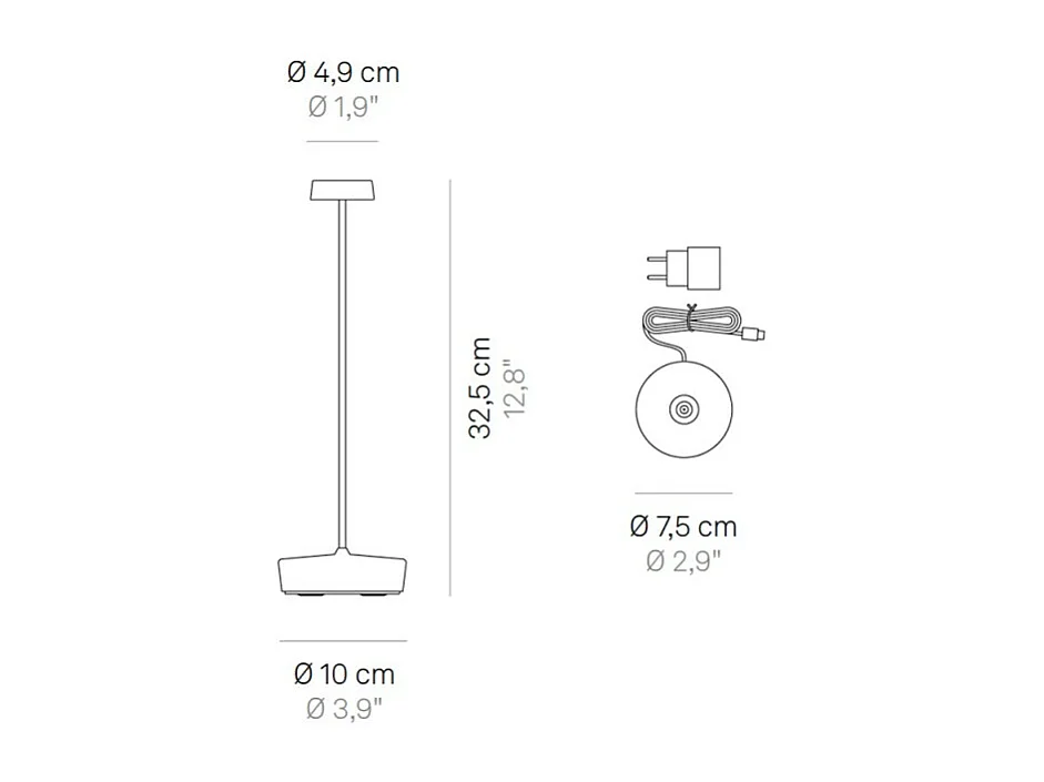Swap Pro Corten LED tafellamp, oplaadbaar en dimbaar