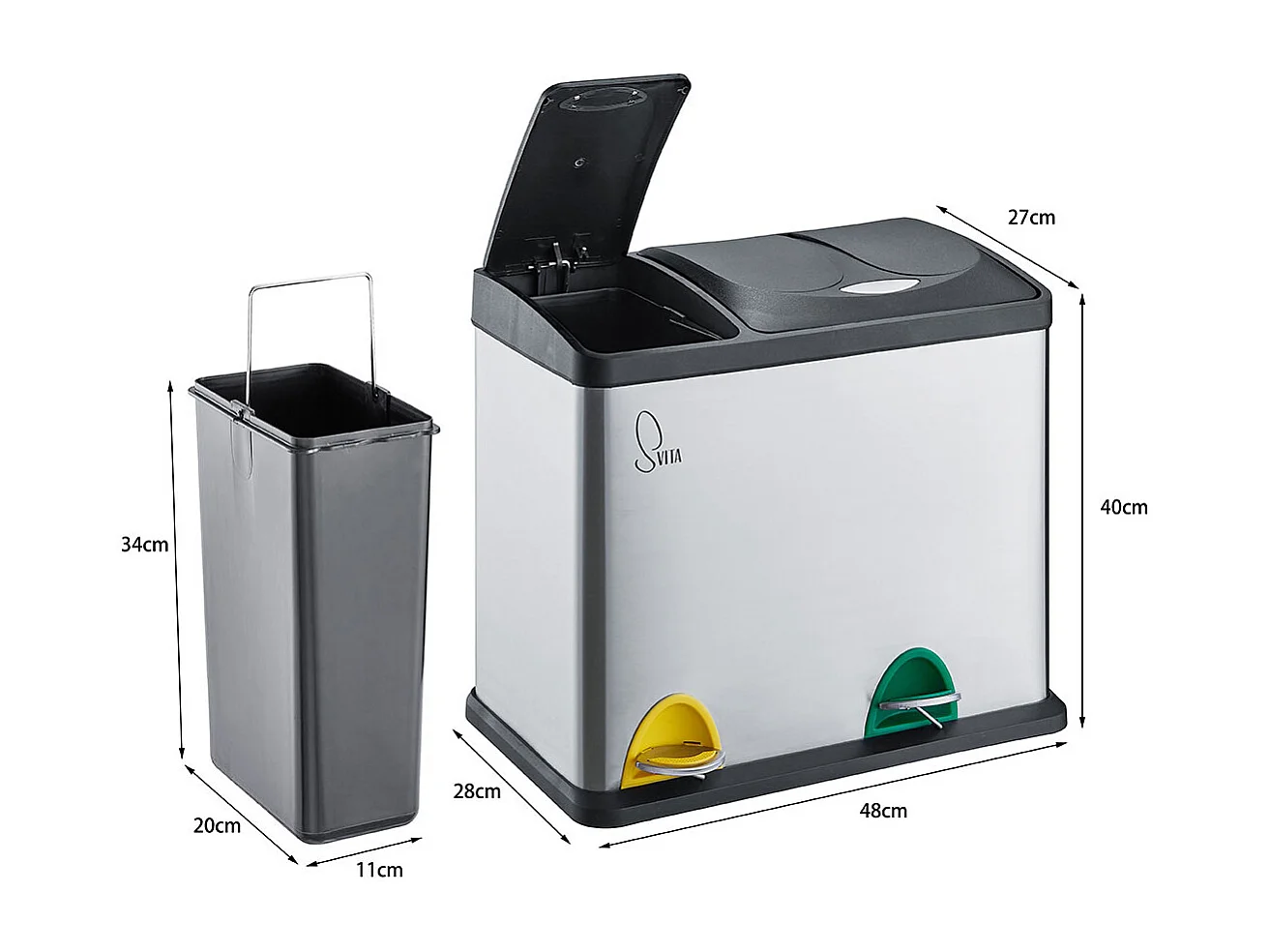 Poubelle de tri sélectif Acier inoxydable