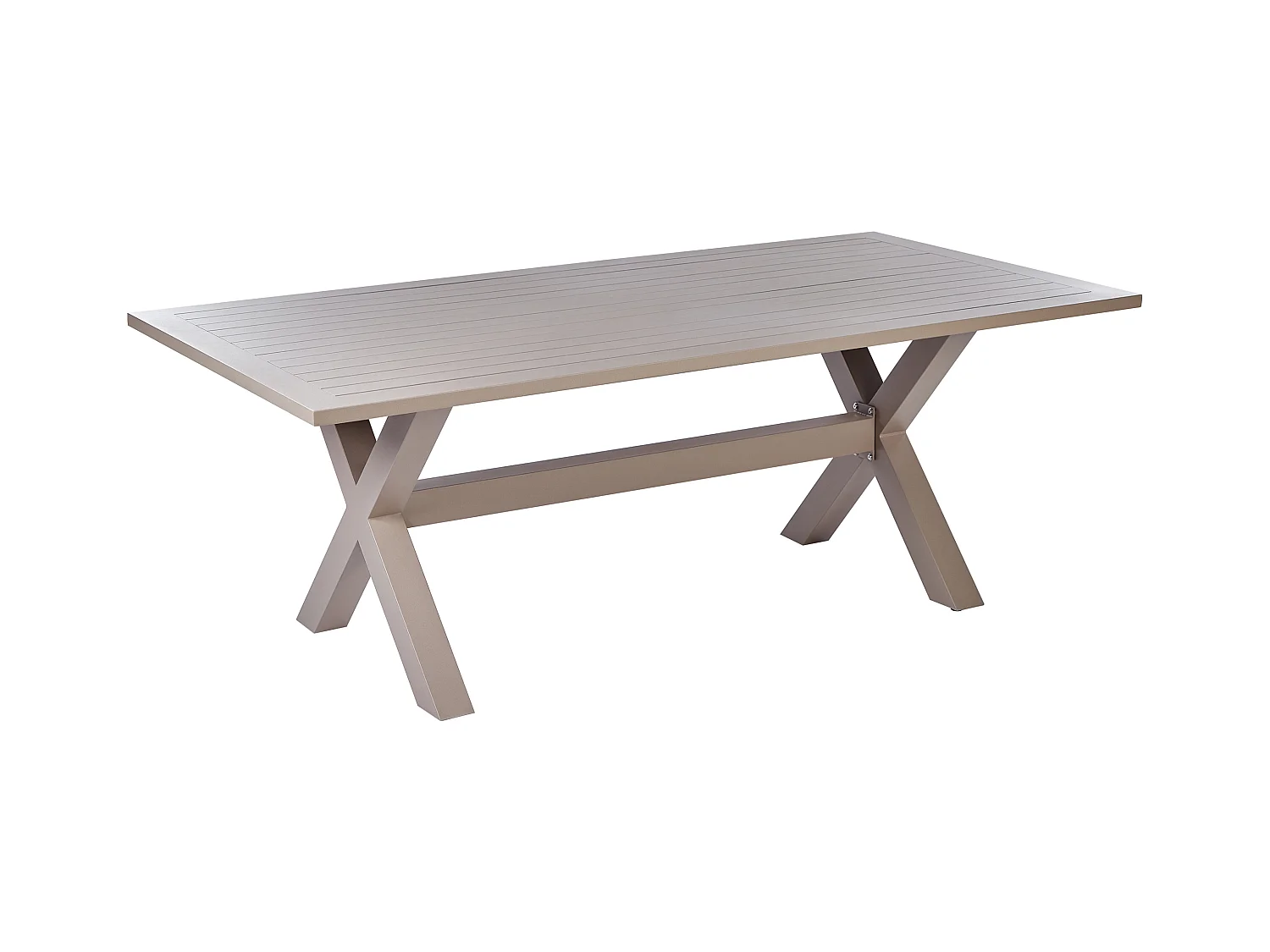 Table de salle à manger de jardin CASCAIS 200 cm 105 cm Métal Taupe