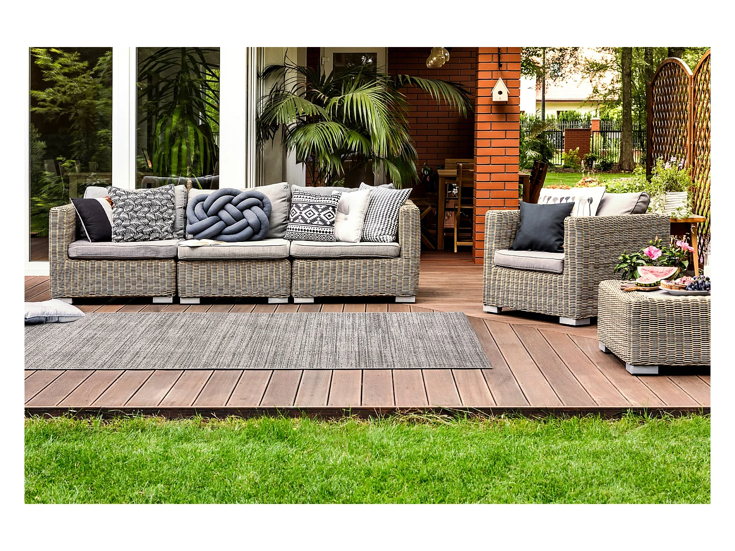 TAPIS DE COULOIR SIZAL FLOORLUX modèle 20389 argentin / noir 80x200 cm