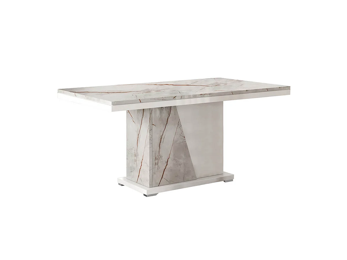 EROS - Séjour Complet Table Repas + Buffet + Vitrine 2 Portes Eclairage Led intégré