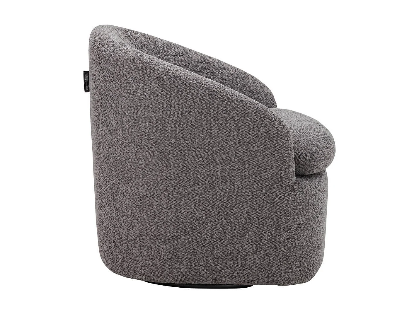 MAGDALENA - Fauteuil Pivotant Tissu Bouclette Gris Foncé