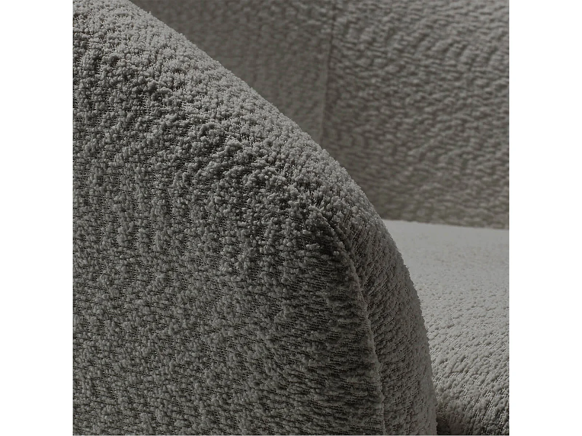 MAGDALENA - Fauteuil Pivotant Tissu Bouclette Gris Foncé