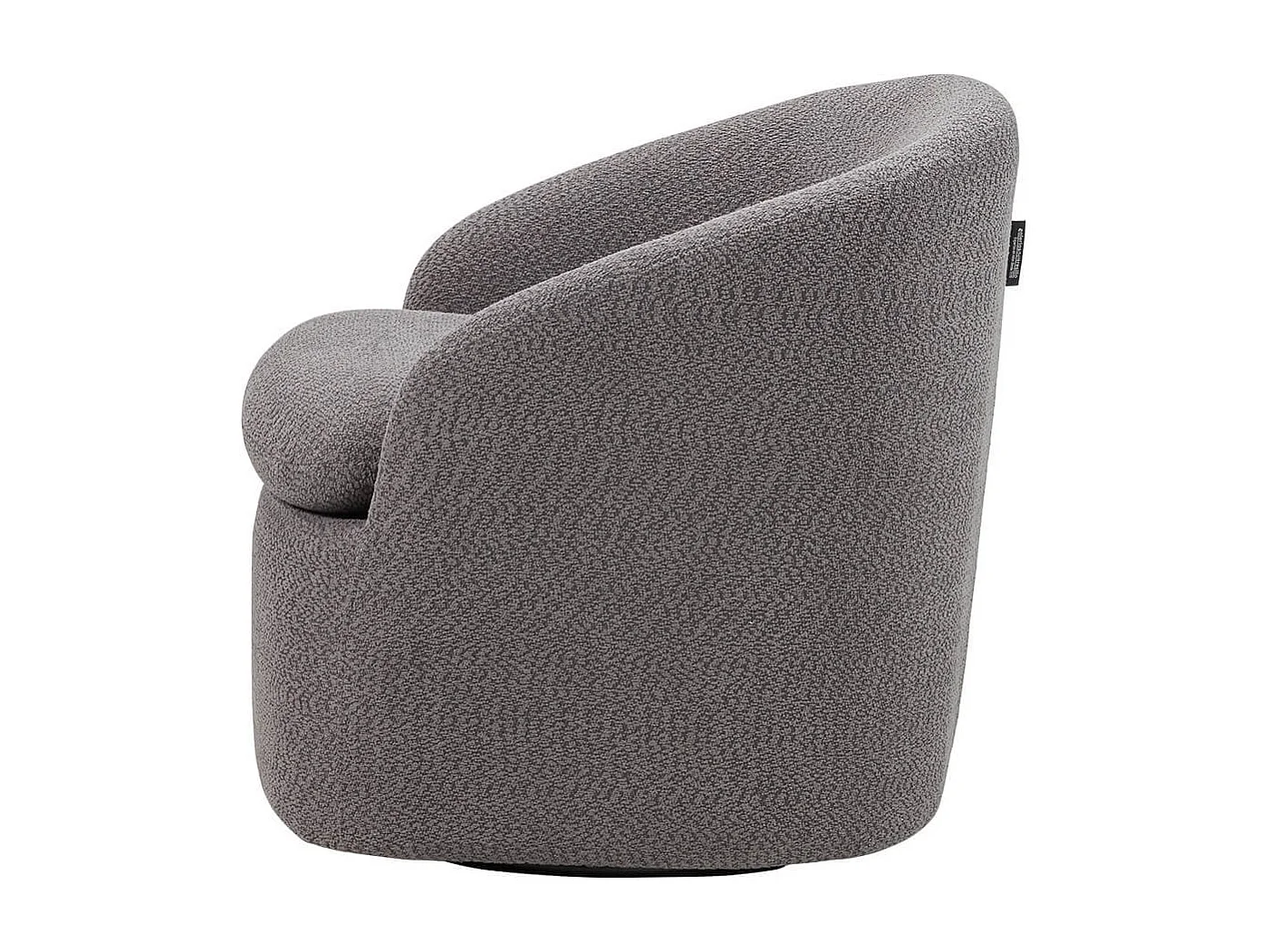 MAGDALENA - Fauteuil Pivotant Tissu Bouclette Gris Foncé