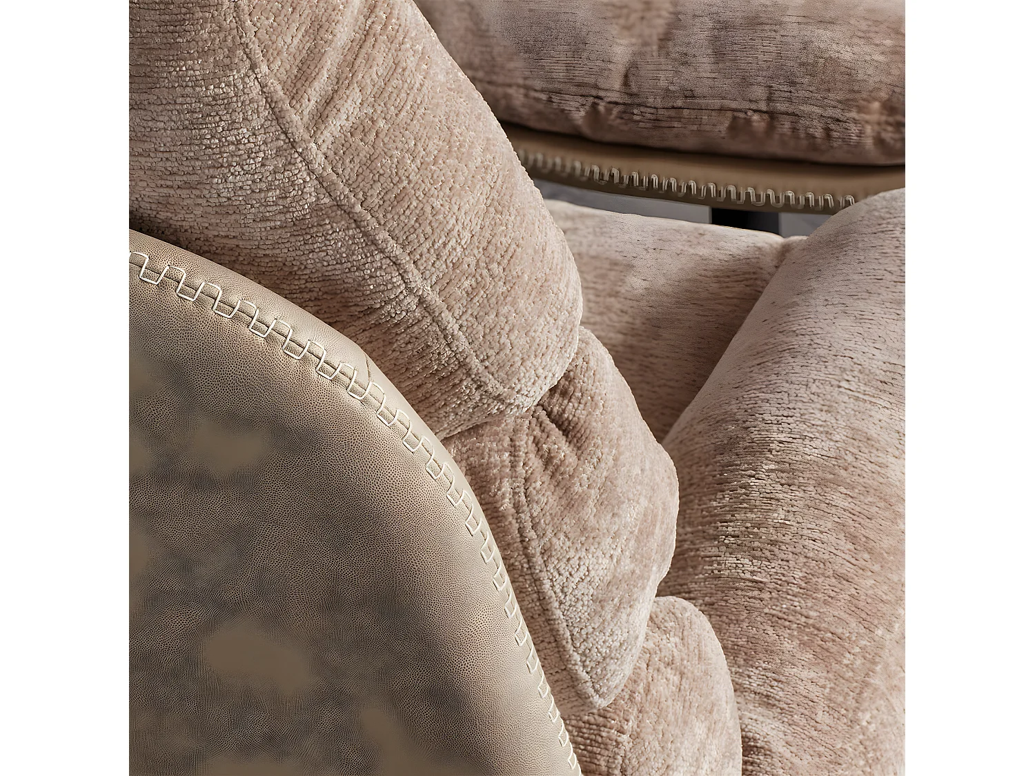 VIGO - Fauteuil Pivotant  avec Repose Pieds Bi-Matière Saumon