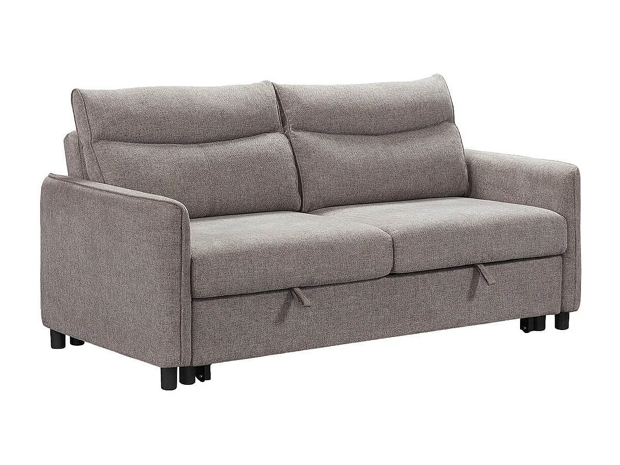 ALTAMIRA - Canapé 3 Places Convertible Tissu Gris Foncé