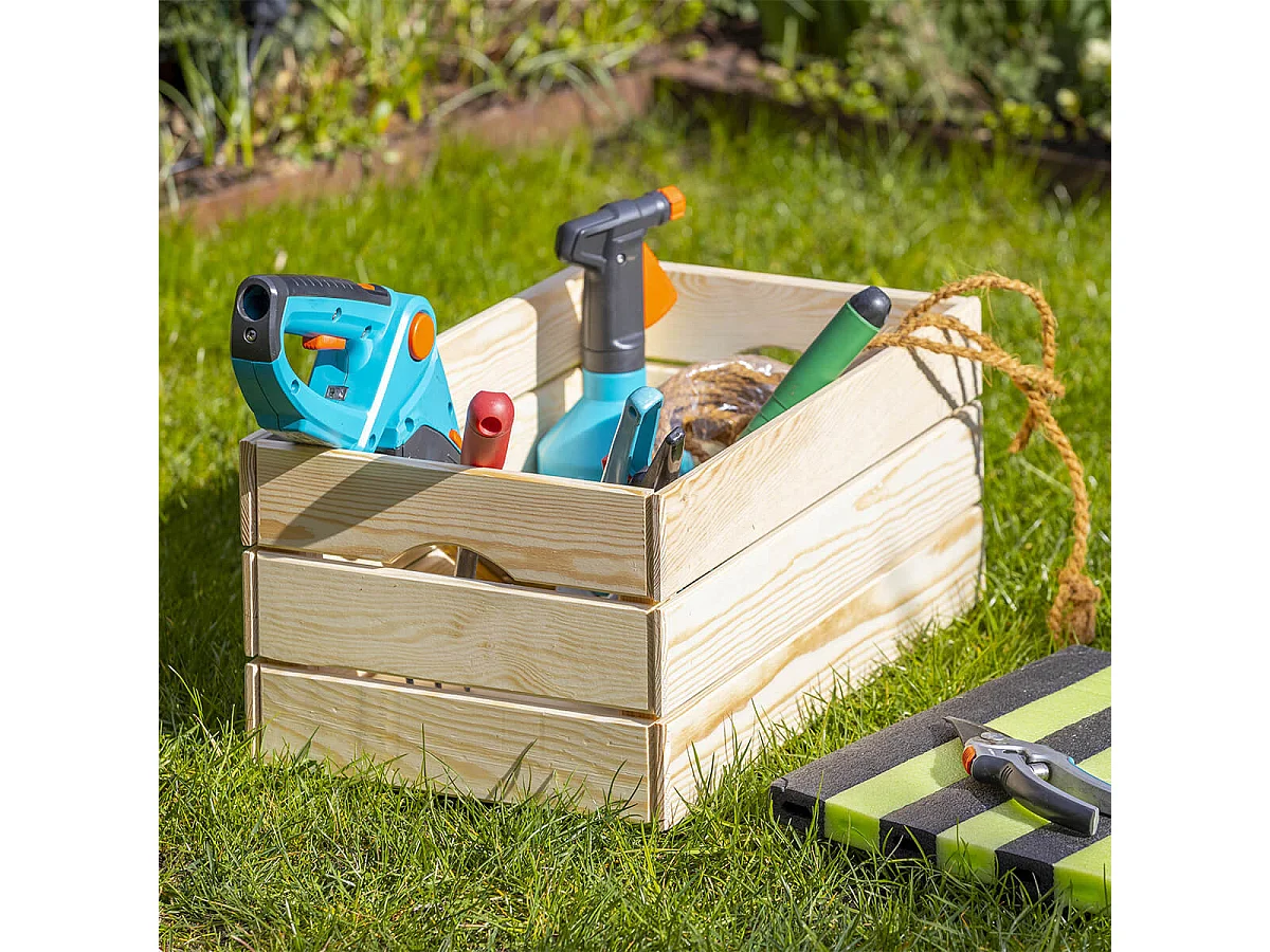 CAJITA - Caisse de Rangement en Bois Naturel Non traité 51cm