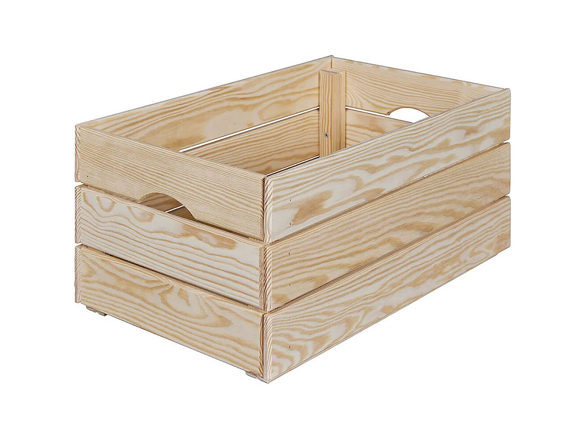 CAJITA - Caisse de Rangement en Bois Naturel Non traité 51cm
