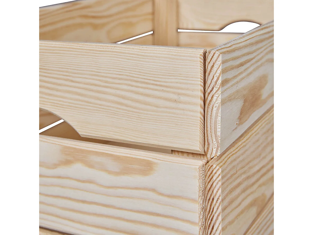 CAJITA - Caisse de Rangement en Bois Naturel Non traité 51cm