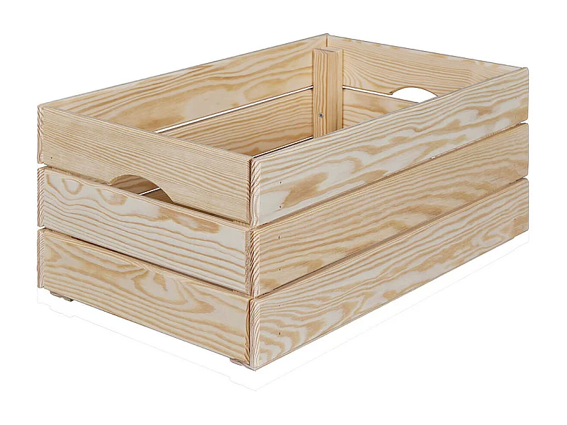 CAJITA - Caisse de Rangement en Bois Naturel Non traité 65cm