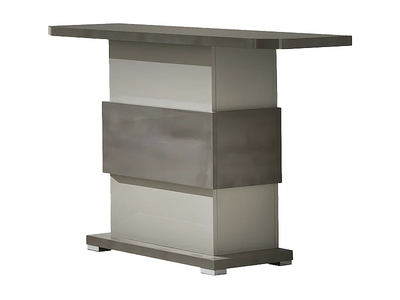 AUXANE - Console 110cm Gris Acier Metallisé et Gris Perle Mat