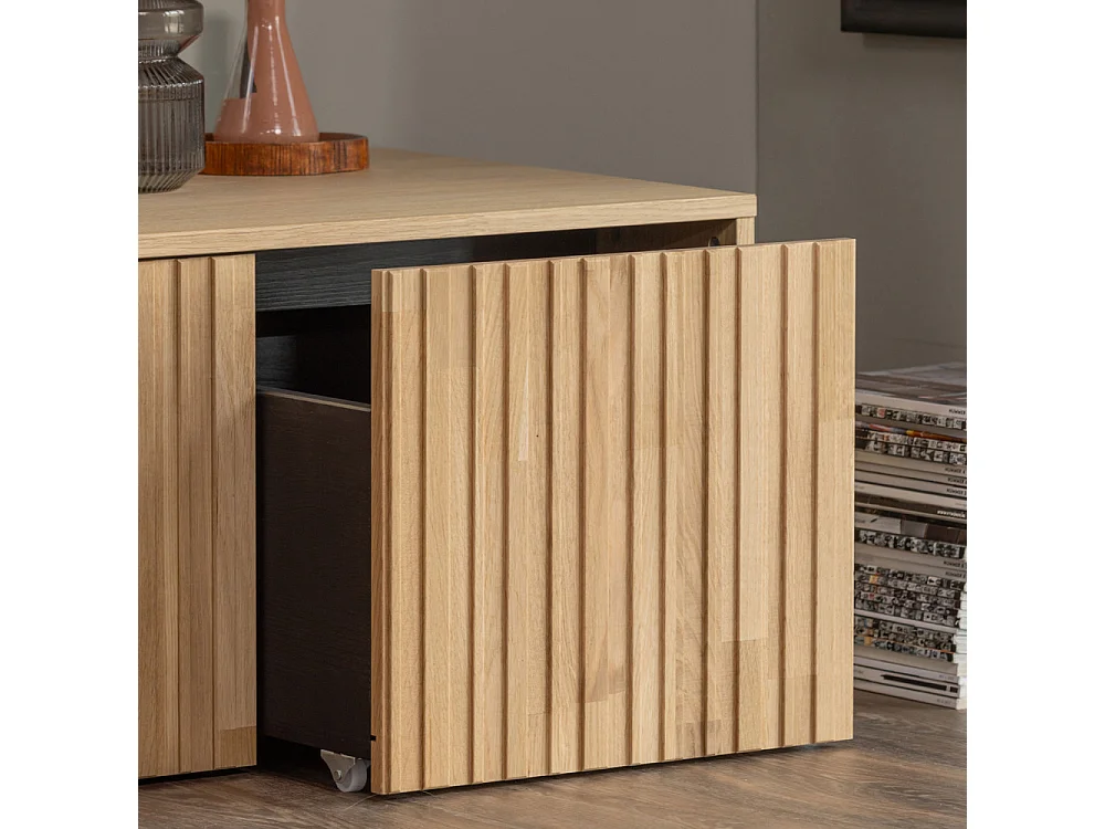 New Gravure - Banc d'entrée avec rangement en bois L88cm - Bois clair