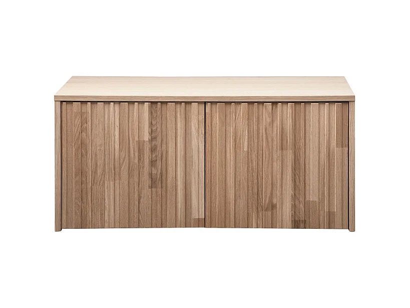 New Gravure - Banc d'entrée avec rangement en bois L88cm - Bois clair
