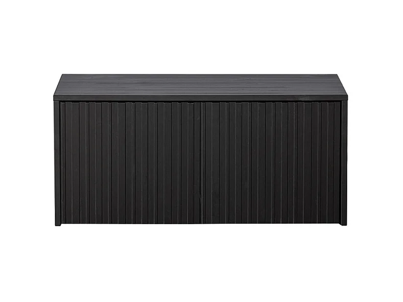 New Gravure - Banc d'entrée avec rangement en bois L88cm - Noir