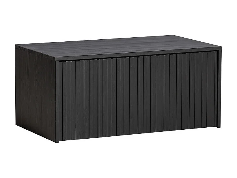 New Gravure - Banc d'entrée avec rangement en bois L88cm - Noir