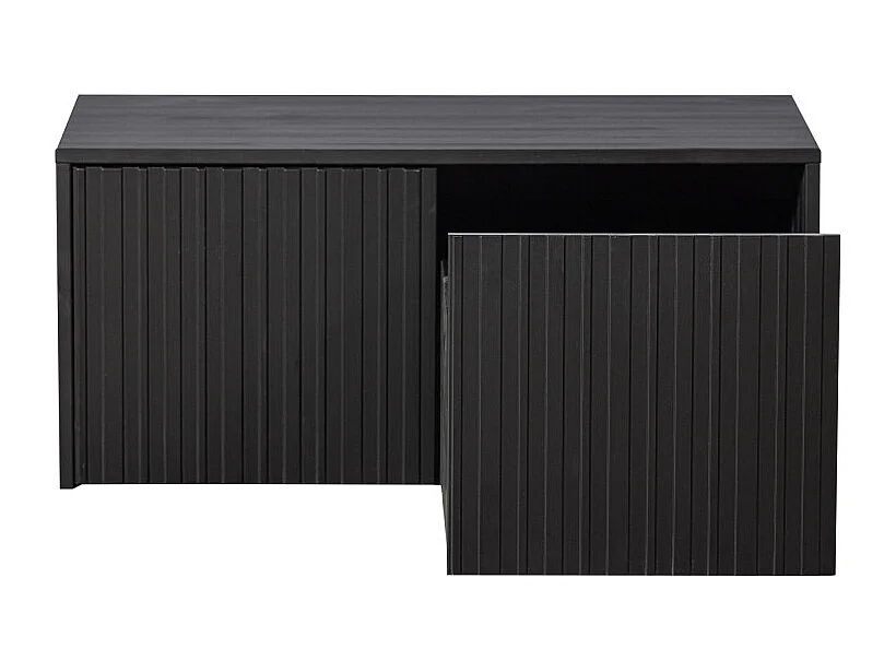 New Gravure - Banc d'entrée avec rangement en bois L88cm - Noir