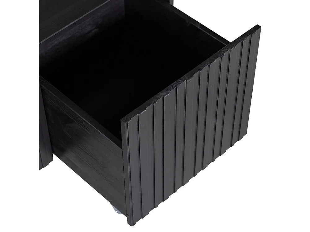 New Gravure - Banc d'entrée avec rangement en bois L88cm - Noir