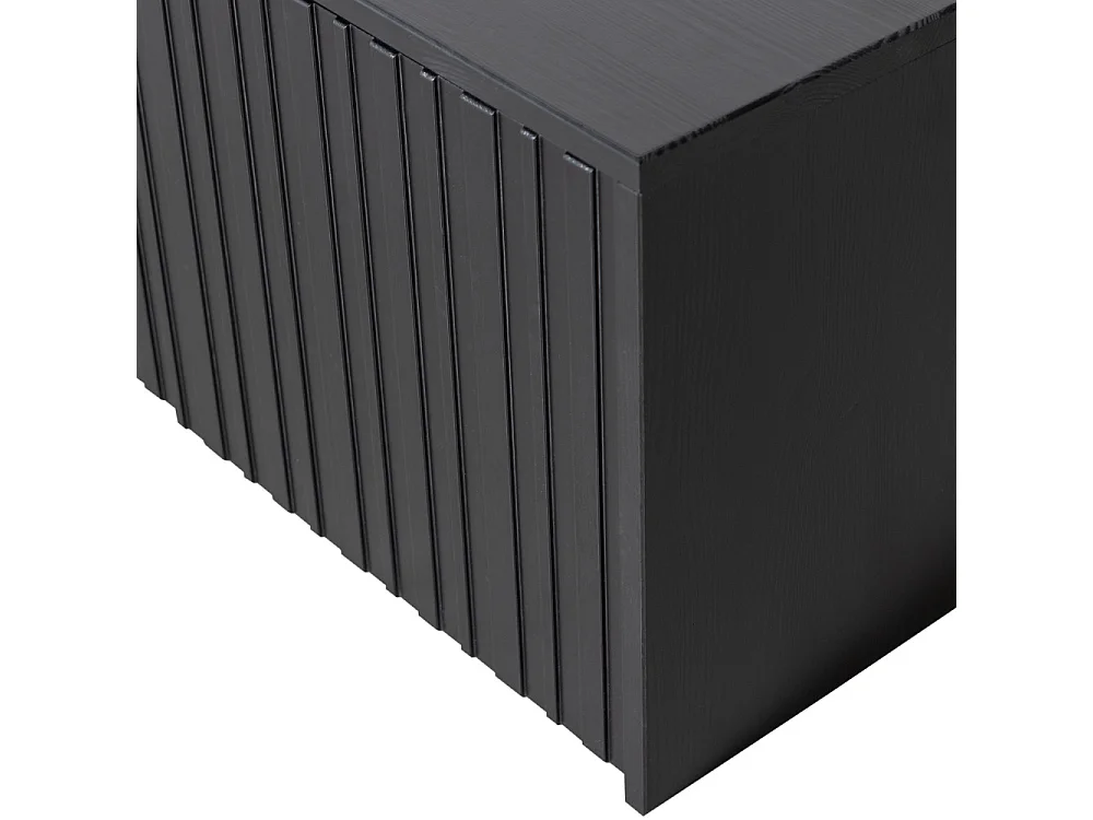 New Gravure - Banc d'entrée avec rangement en bois L88cm - Noir