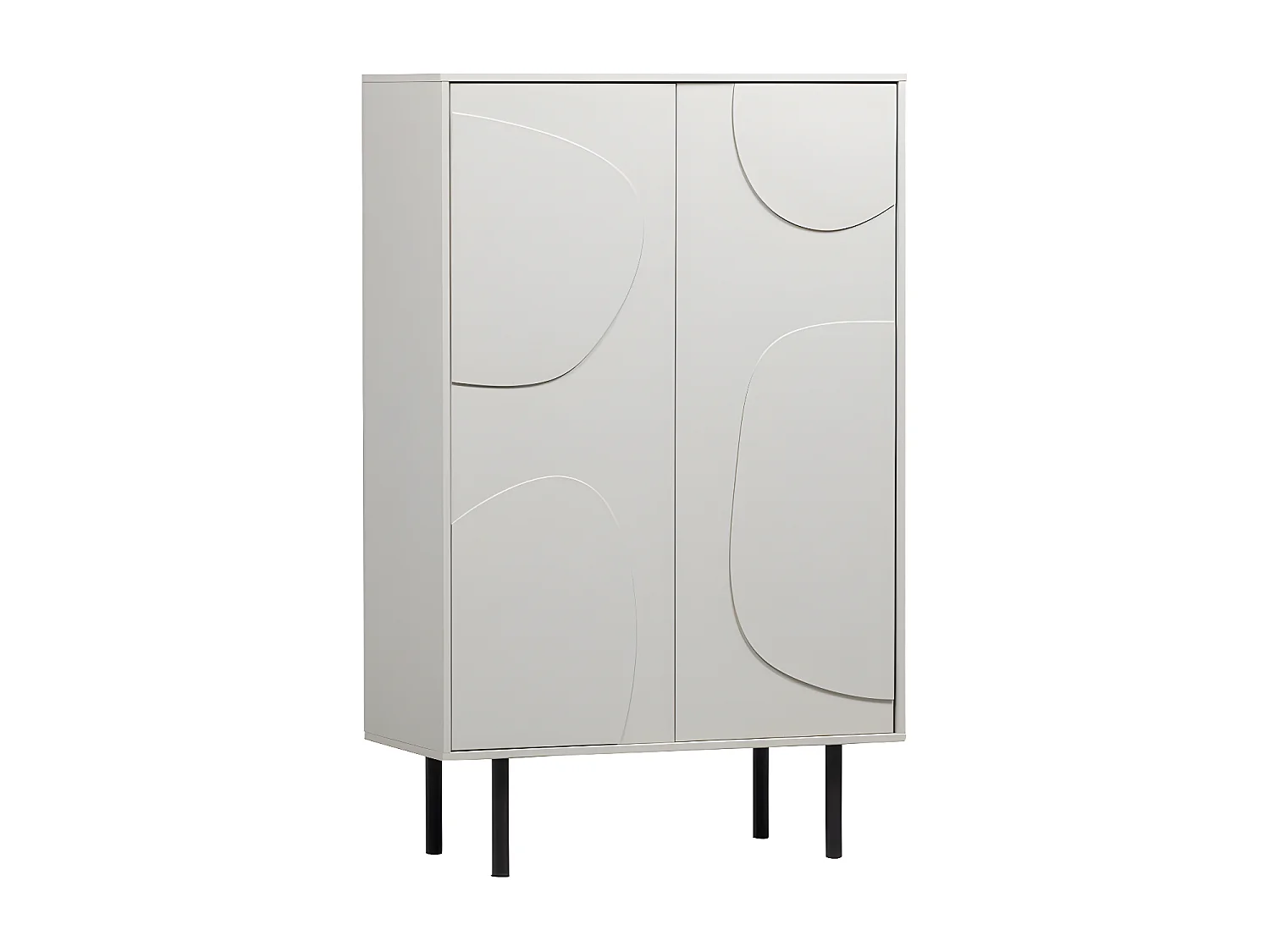 Cadiz - Buffet haut 2 portes en bois H135cm - Grège