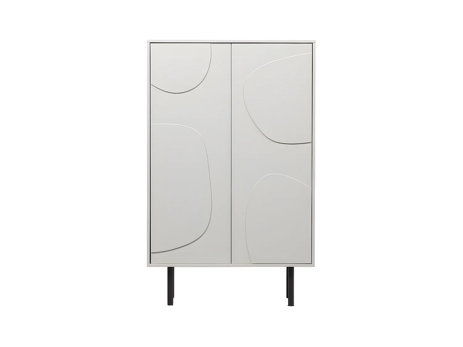 Cadiz - Buffet haut 2 portes en bois H135cm - Grège