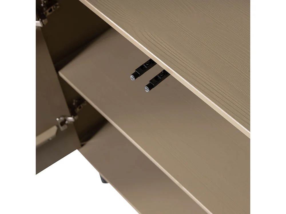 Cadiz - Buffet haut 2 portes en bois H135cm - Beige