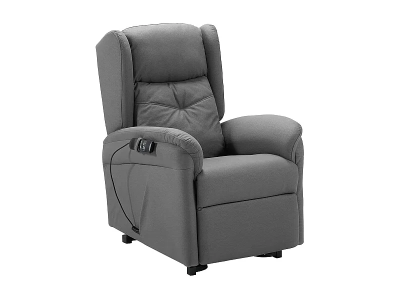 DONOSTIA - Fauteuil Relax Releveur Electrique Gris Foncé Tissu Waterproof