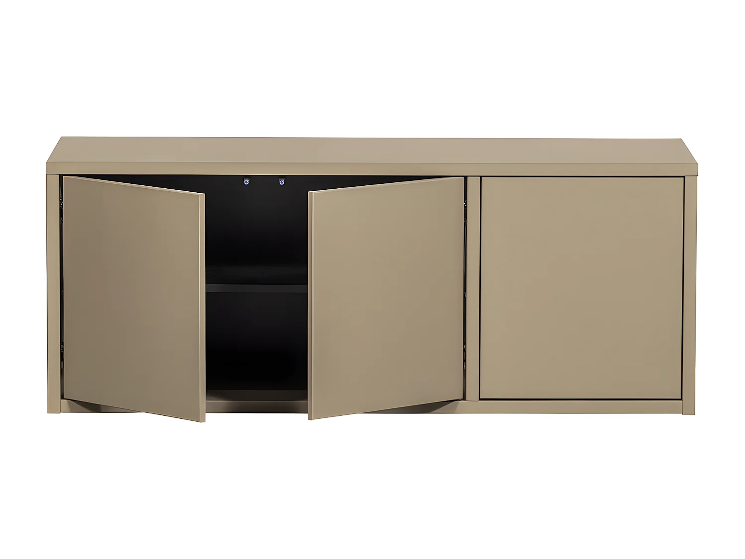 Turner - Meuble TV 3 portes en bois L120cm - Beige