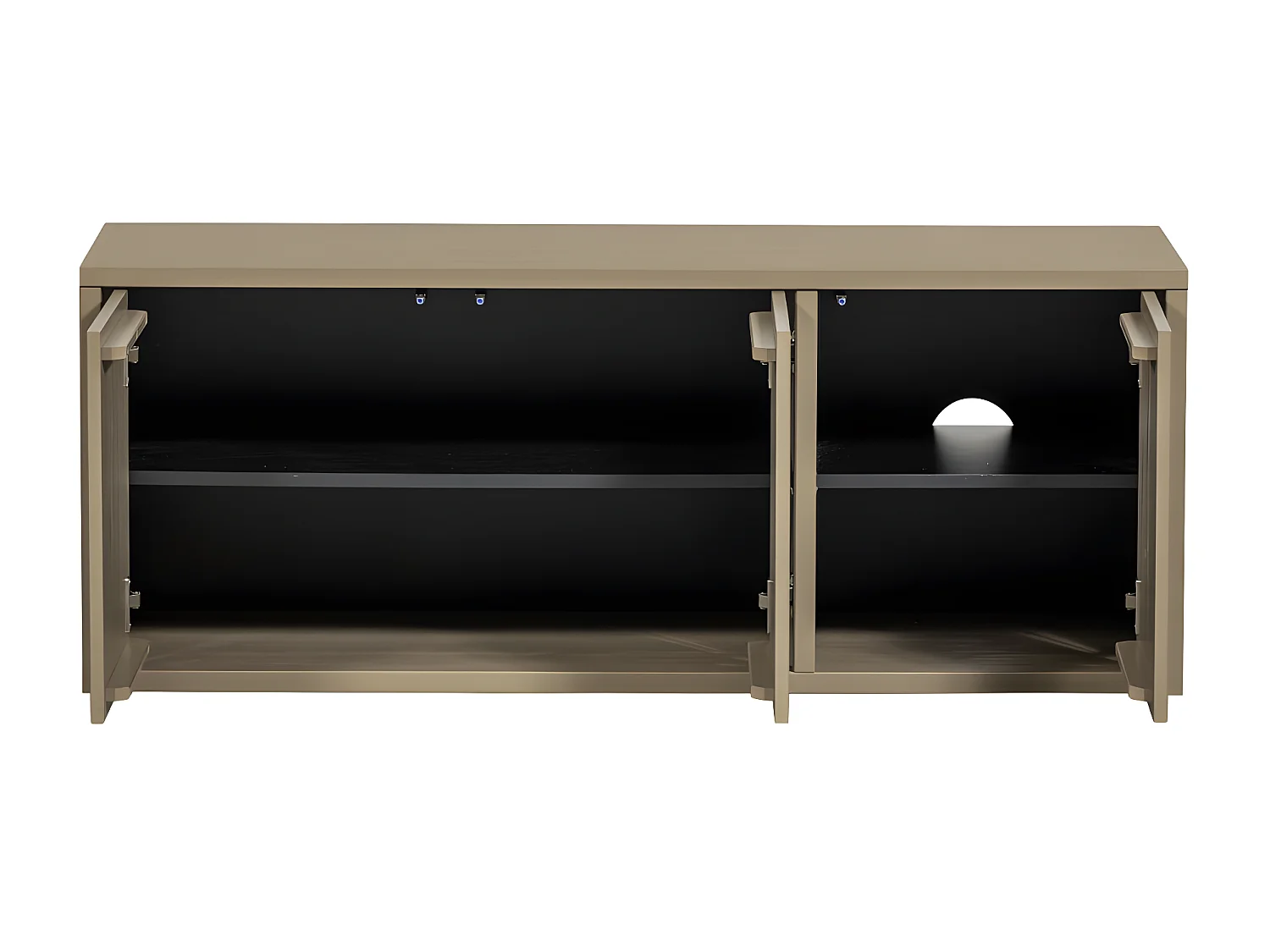 Turner - Meuble TV 3 portes en bois L120cm - Beige