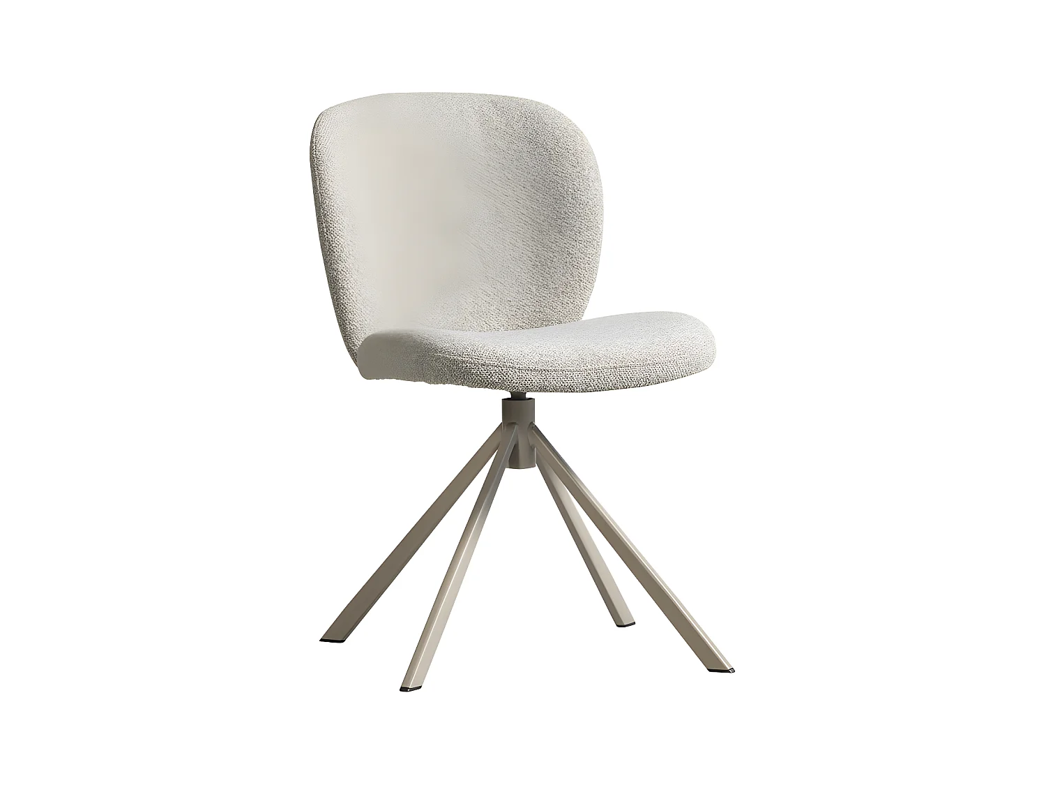 Femke - Lot de 2 chaises en tissu bouclette et métal - Écru