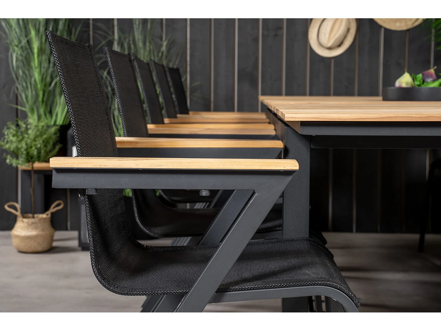 Mexico Chaise de jardin empilable, noir.