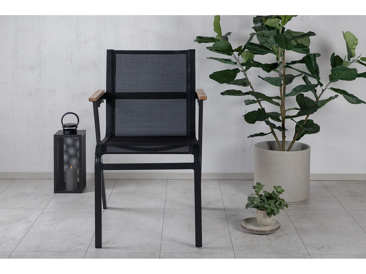 Mexico Chaise de jardin empilable, noir.