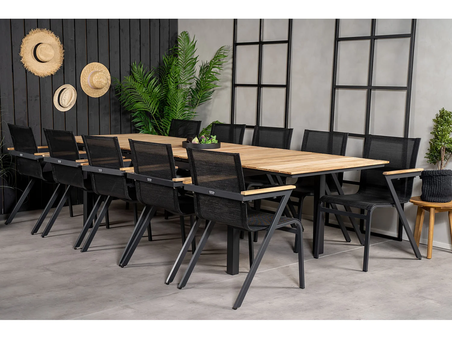 Mexico Chaise de jardin empilable, noir.