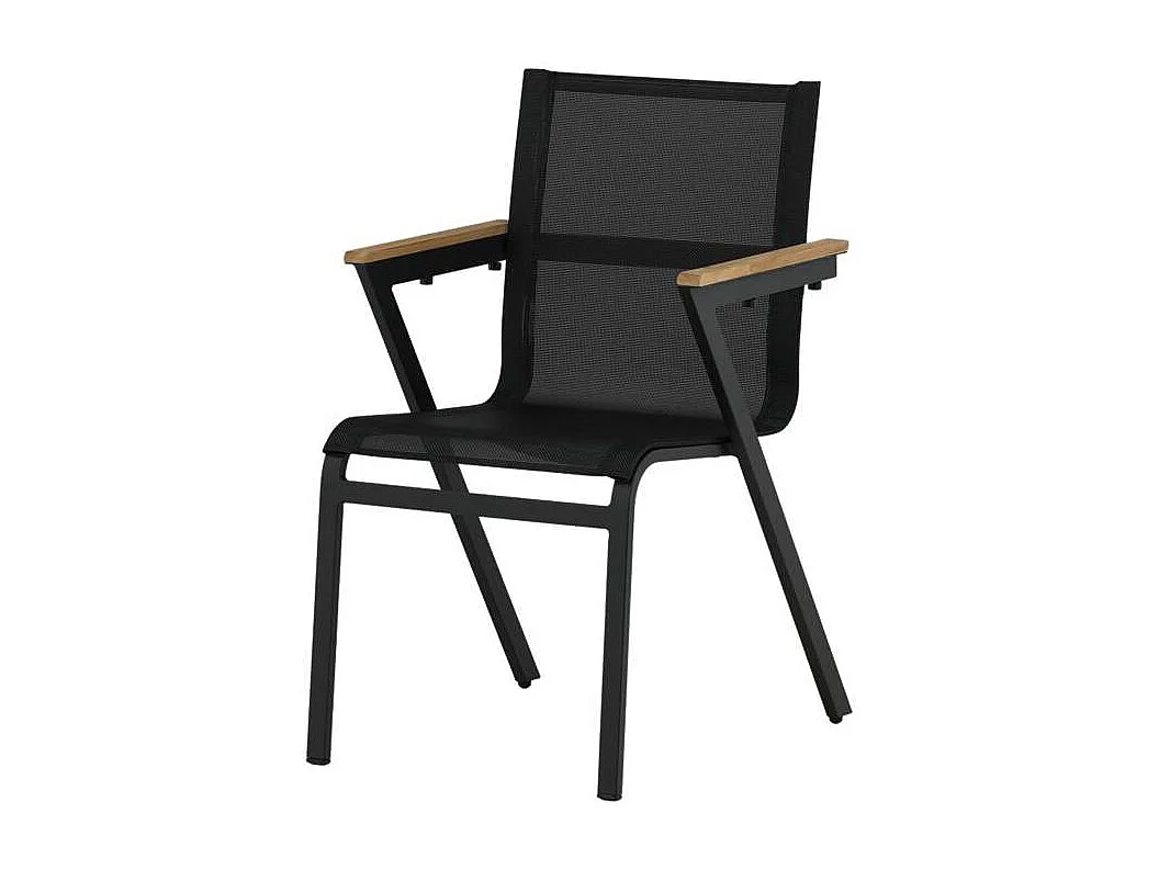 Mexico Chaise de jardin empilable, noir.