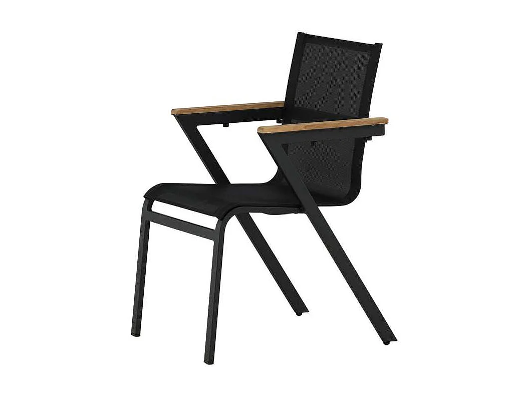 Mexico Chaise de jardin empilable, noir.