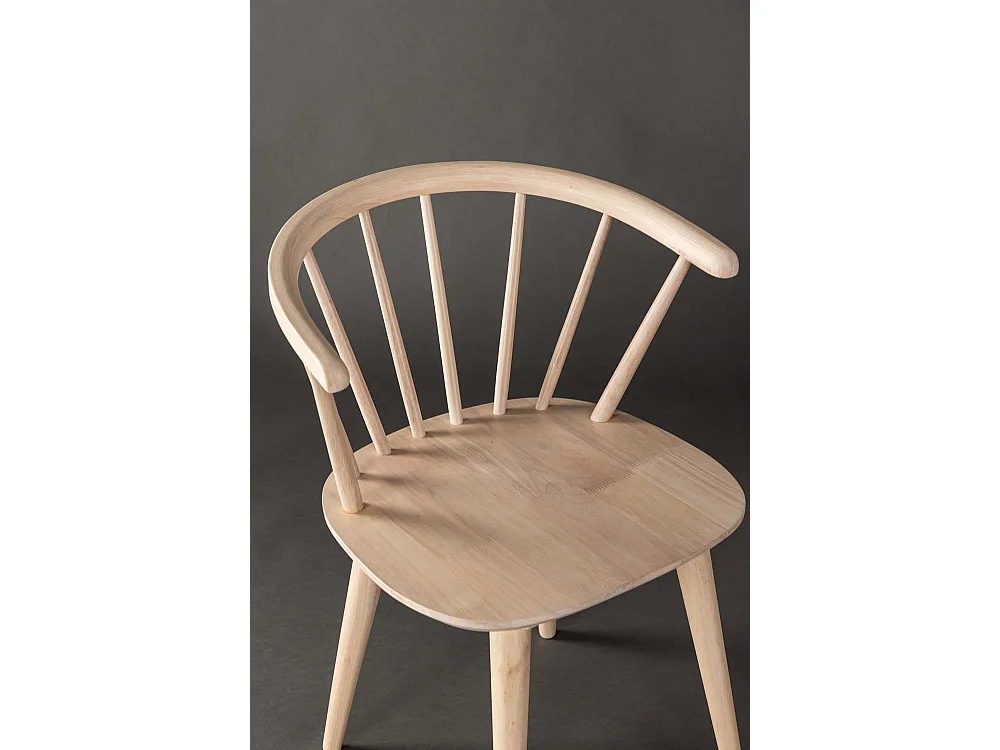 Bobby chaise de salle à manger avec accoudoirs bois whitewash