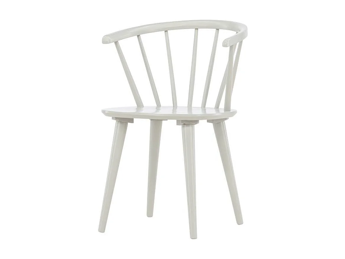 Bobby eetkamerstoel met armleuningen hout lichtgrijs.