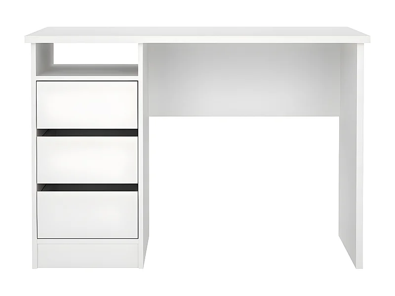 FunctionPlus bureau 3 tiroirs blanc.